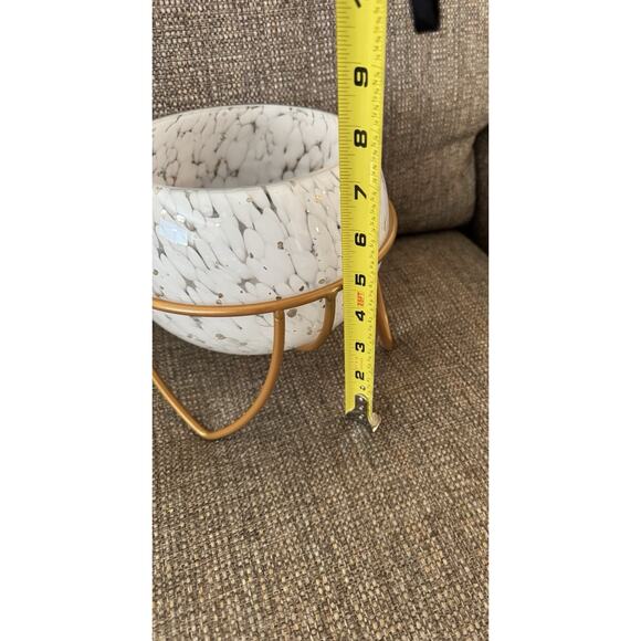 Jewelry Trinket Potpourri Box Bowl Container/Vase with Copper Metal Stand - Picture 8 of 10